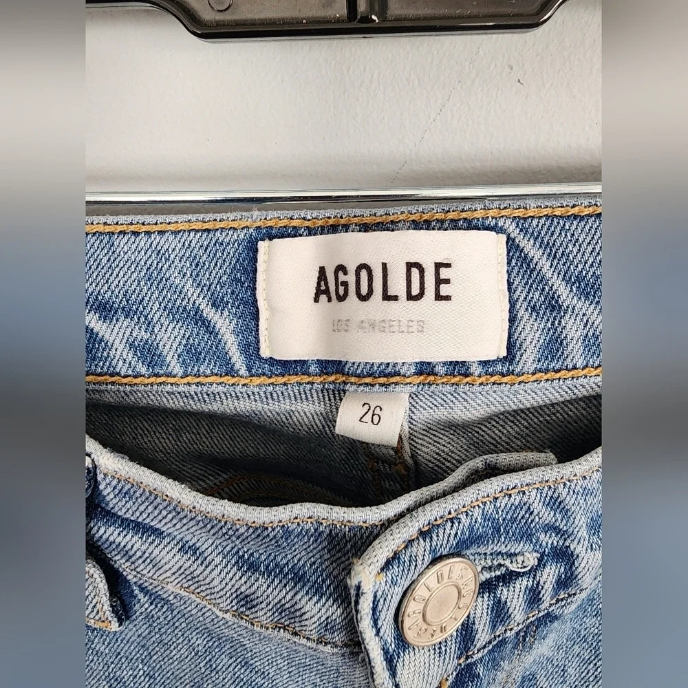 AGOLDE light blue wash distressed skinny jeans size 26 - Picture 4 of 7